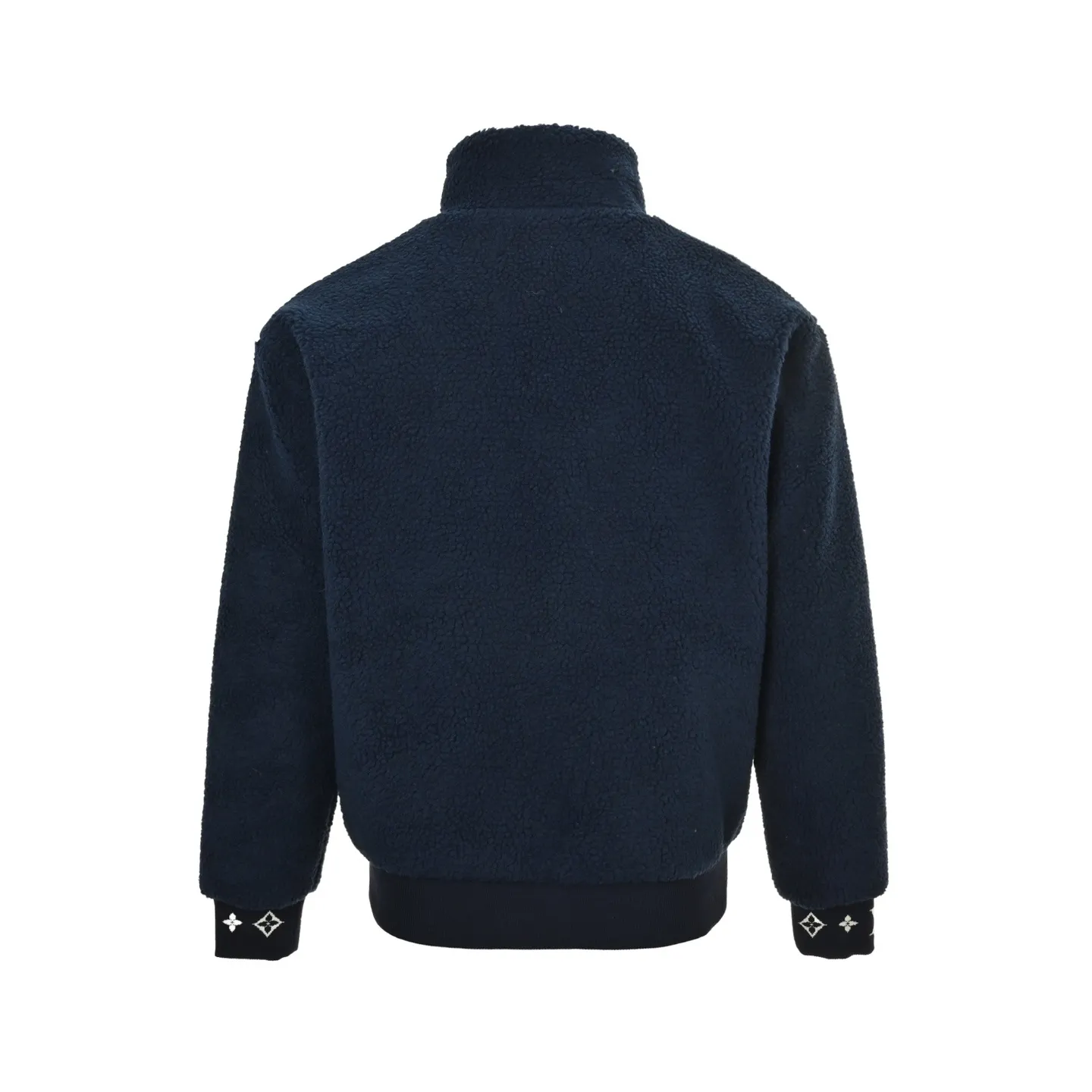 Louis Vuitton/Louis Vuitton 24Fw leather sherpa stand collar jacket